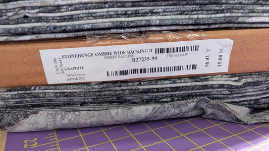 Stonehenge Ombre Wide Backing II Graphite  108" / Meter